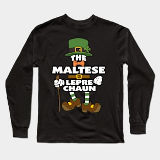 The Maltese Leprechaun St Patrick's Day Celebration Matching Outfits Group Attire Long Sleeve T-Shirt